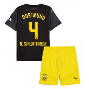 Borussia Dortmund Nico Schlotterbeck #4 Dětské Venkovní dres komplet 2024-25 Krátký Rukáv (+ trenýrky)